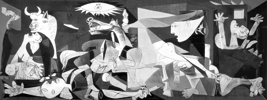 毕加索的作品《格尔尼克》（Guernica）。