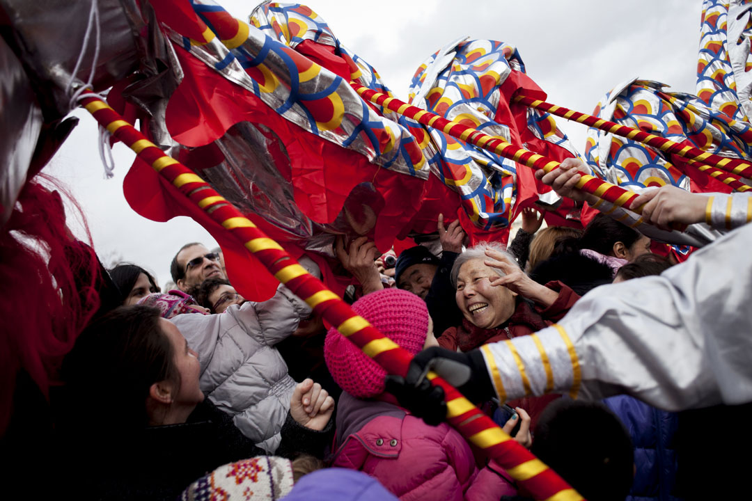 2014年2月9日，在巴黎的中国人正在庆祝新年。