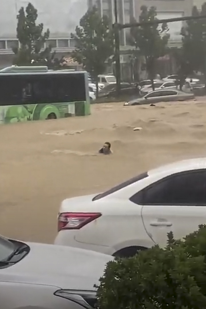 2021年7月20日，河南省遭遇大暴雨的现场。