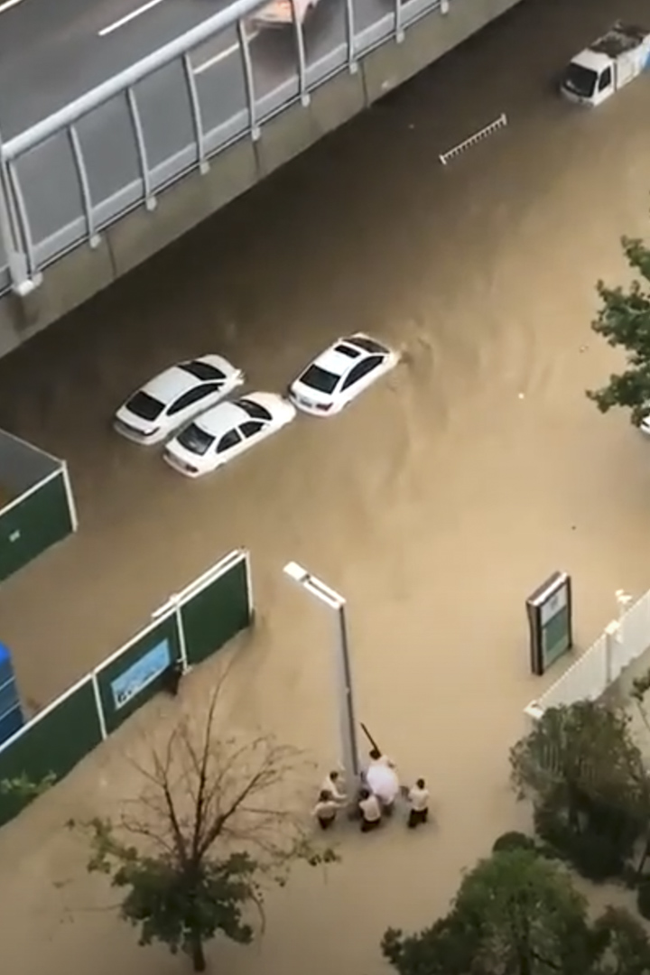 2021年7月20日，河南省遭遇大暴雨的现场。