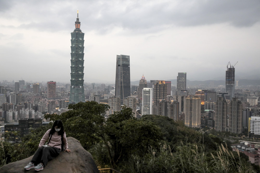 2021年1月26日，台北101大楼和其他建筑物。