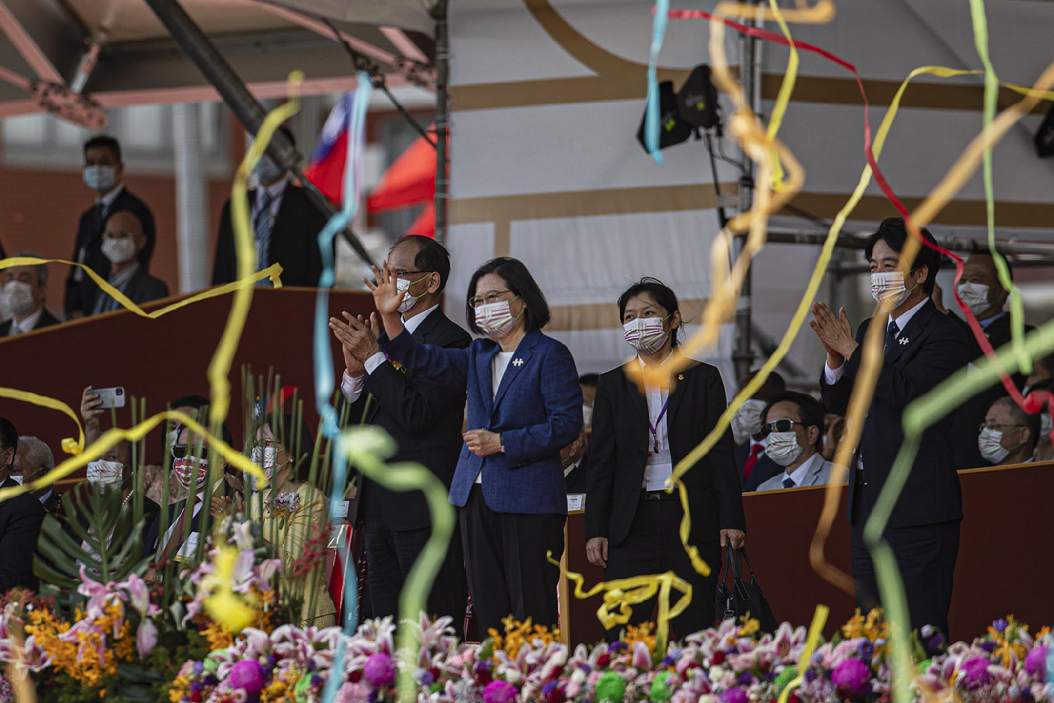 2021年10月10日，台北，总统蔡英文于双十国庆大会发表讲话。摄：陈焯𪸩/端传媒