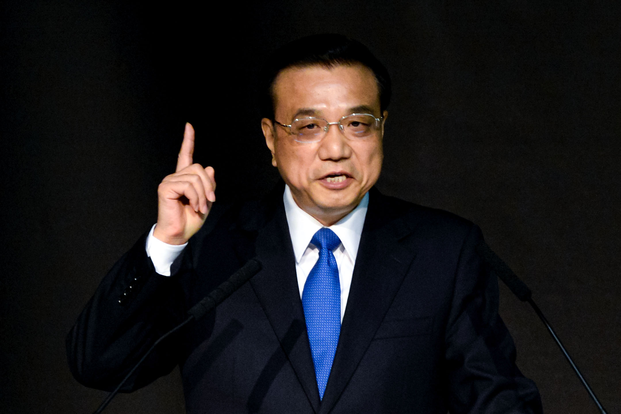  2014年10月16日意大利米蘭，中國總理李克強於第五屆意中創新論壇上發表講話。