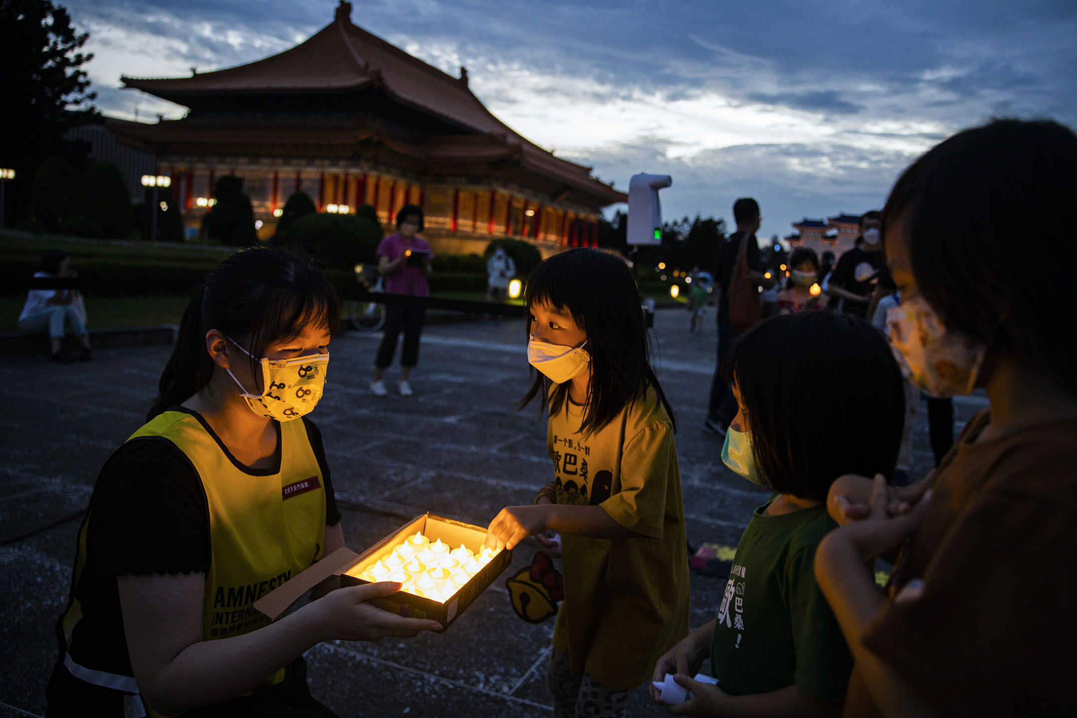 2022年6月4日，台北中正纪念堂，六四三十三周年悼念晚会。摄：陈焯𪸩/端传媒