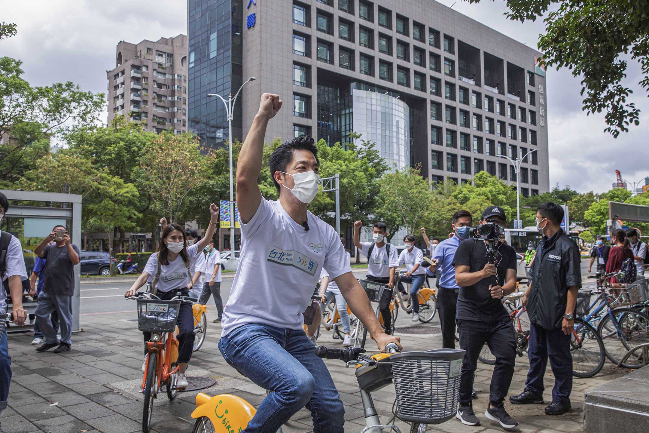 2022年8月31日，台北，国民党台北市长候选人蒋万安登记参选。