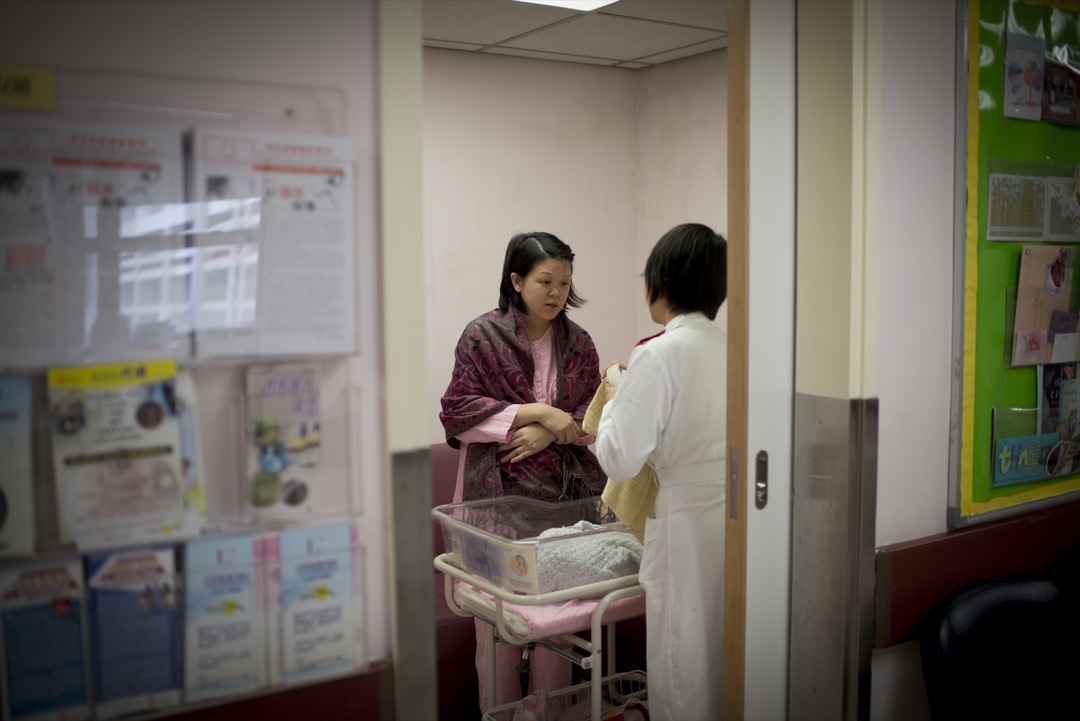 香港，伊利沙伯医院的新生婴儿病房。