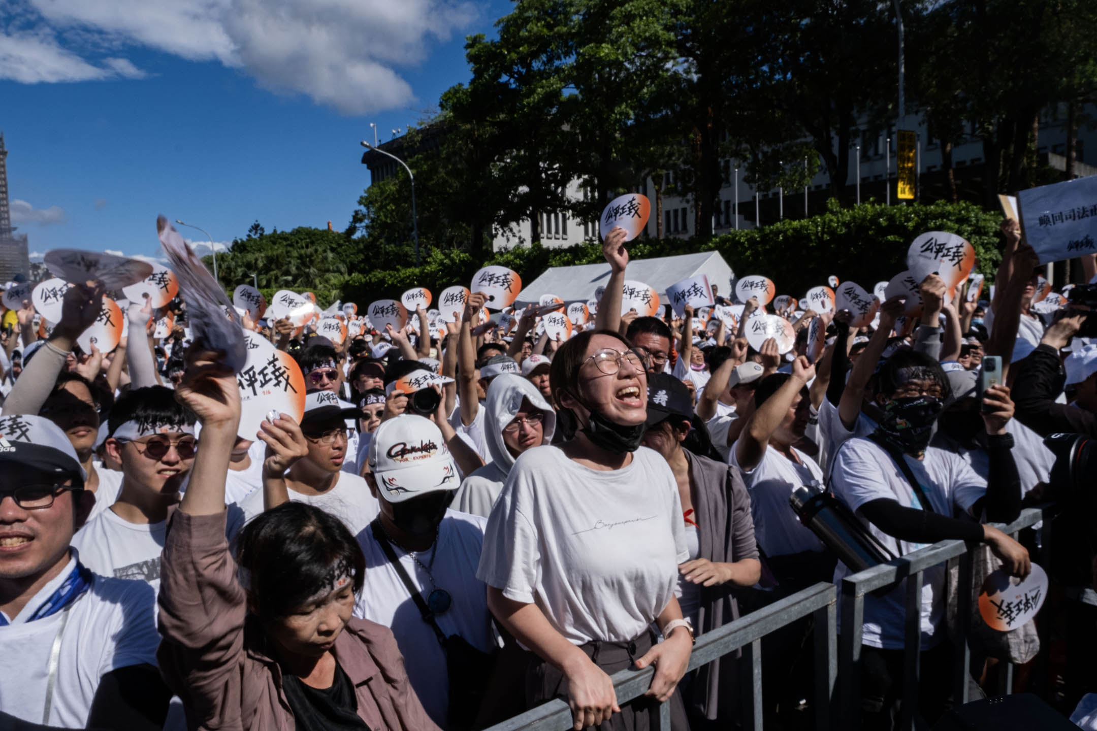 2023年7月16日，台北，“公平正义救台湾”游行。摄：陈焯𪸩/端传媒