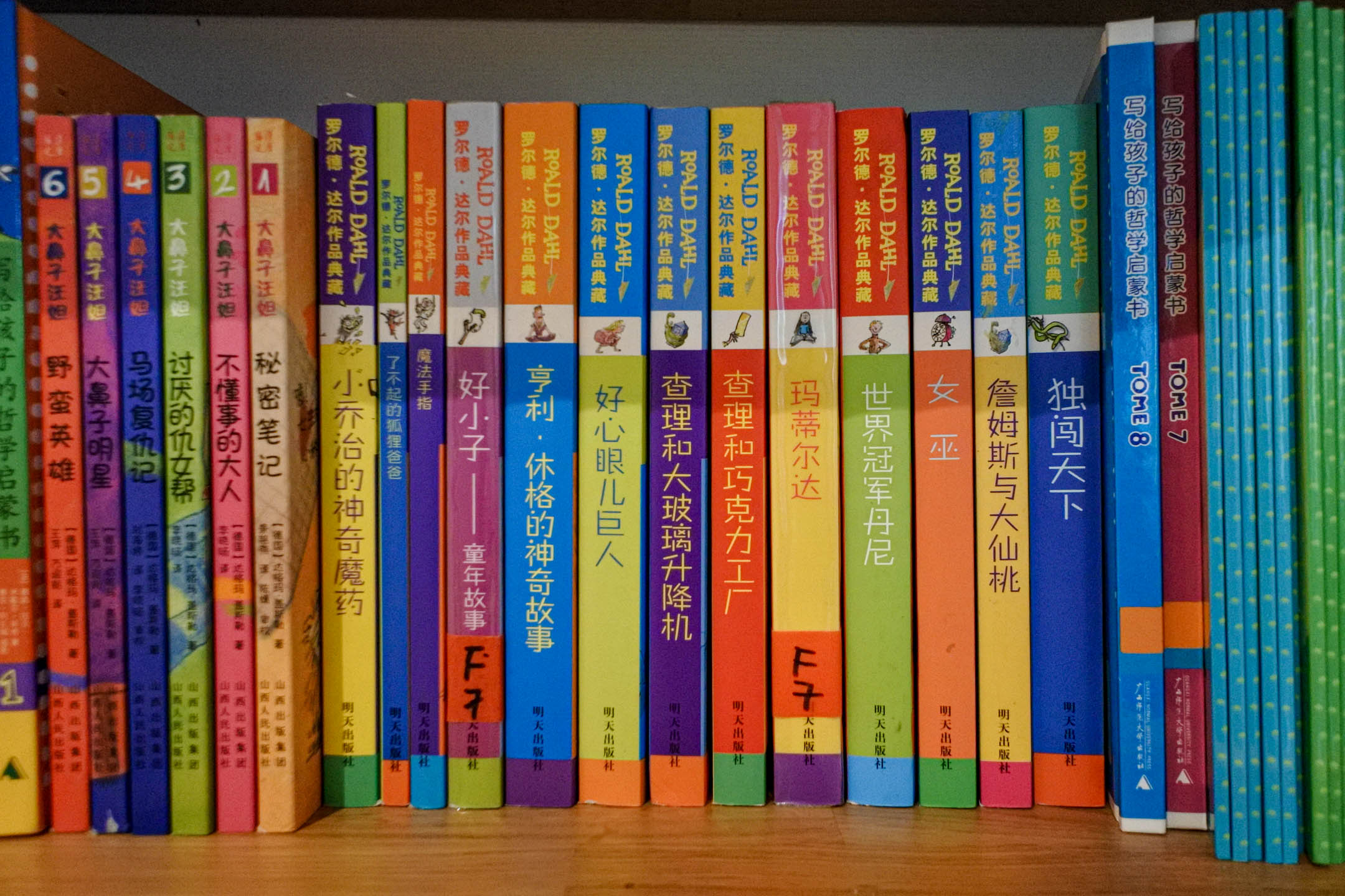 藍書屋的兒童讀物一角，這家華文圖書館最受兒童讀者歡迎的繪本是《巴巴爸爸去度假》等巴巴爸爸系列。攝：陳姝玥