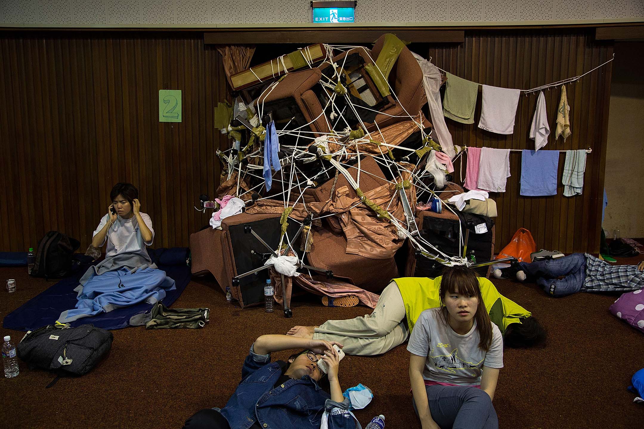  2014年3月27日，台北，学生示威者继续占领立法院。摄：Lam Yik Fei/Getty Images