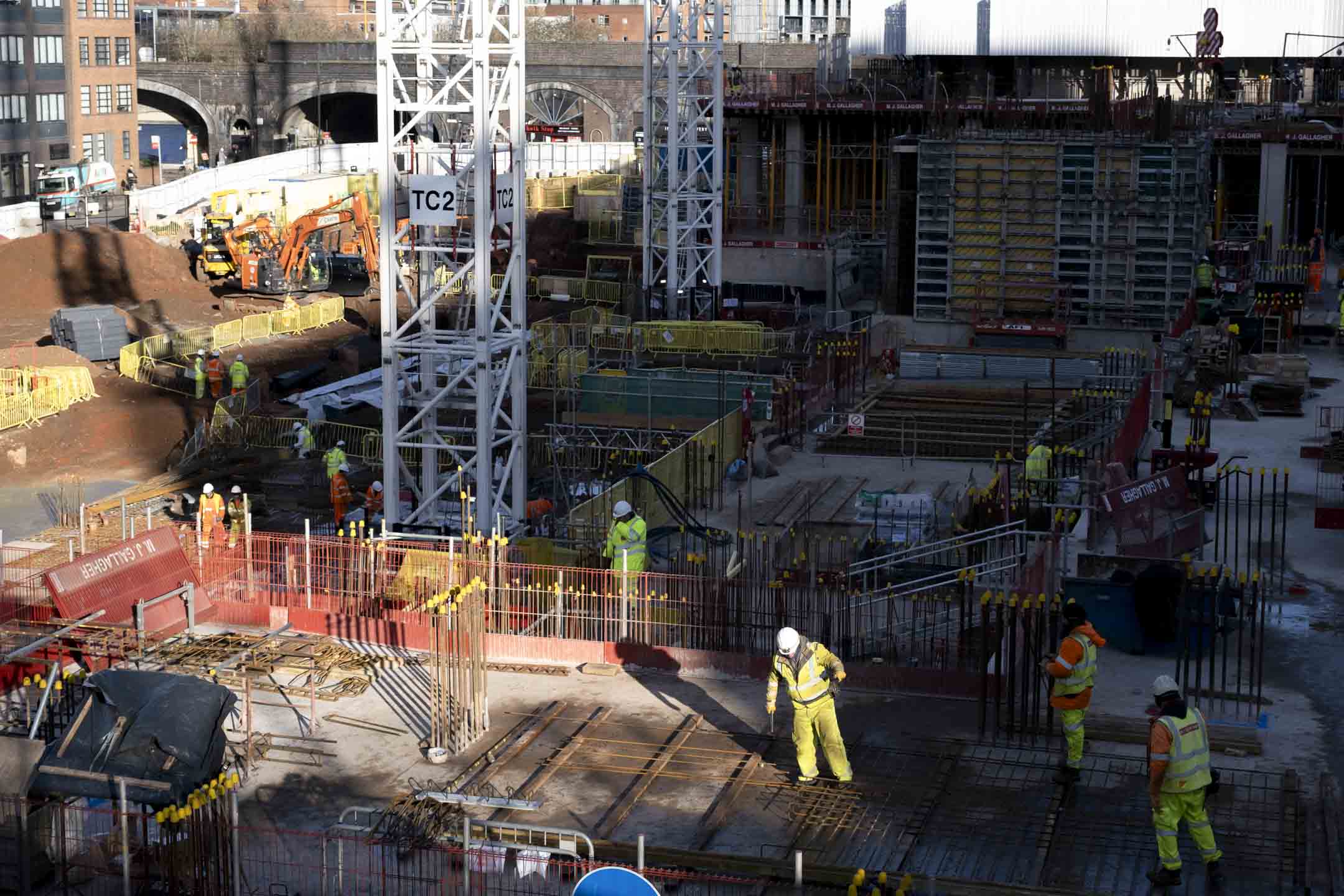 2024年1月9日，英国伯明翰，大查尔斯街的住宅社区建筑工地。摄：Mike Kemp/In Pictures via Getty Images