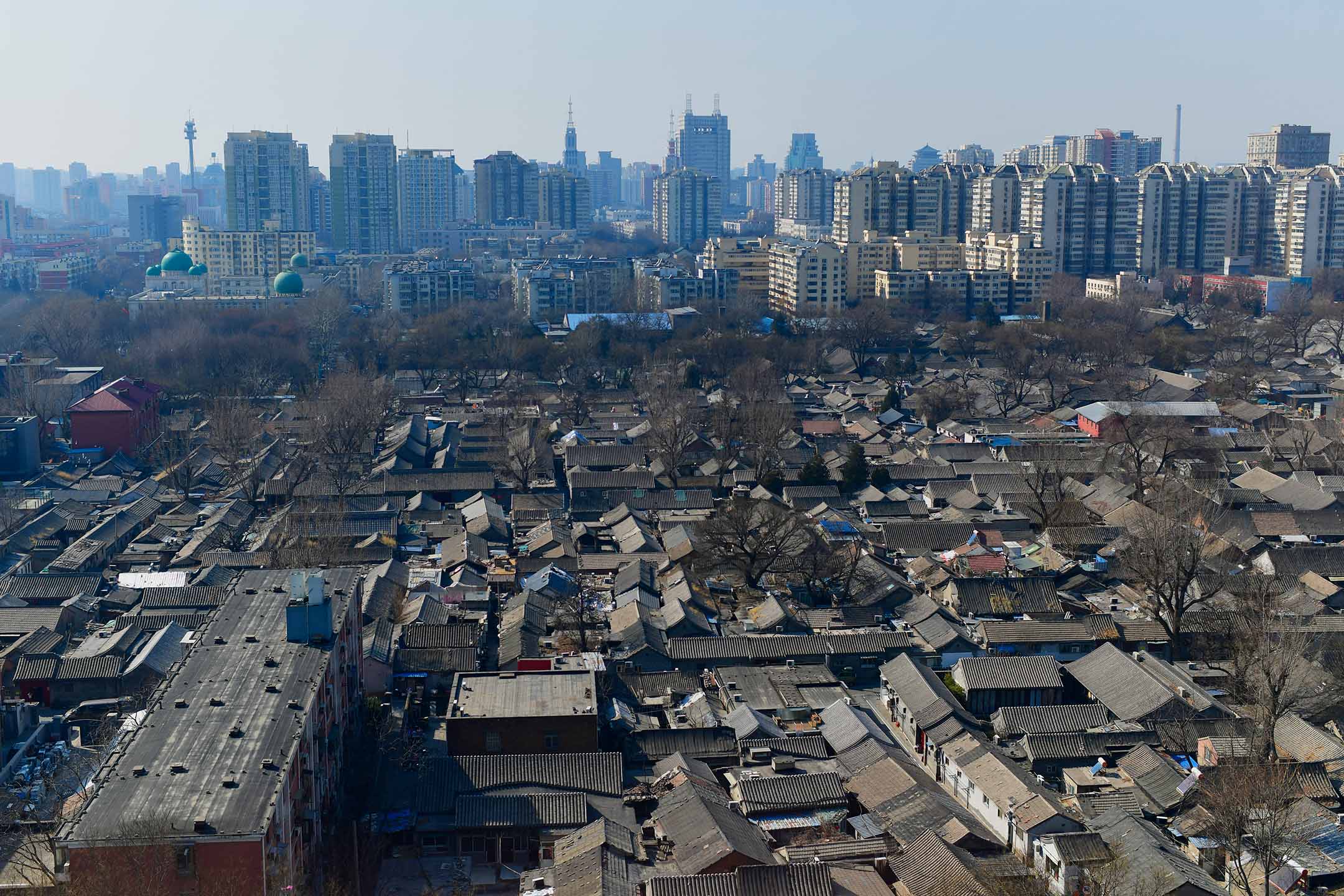 2024年3月9日，中國北京，庭院與現代社區的環境。攝：Costfoto/NurPhoto via Getty Images