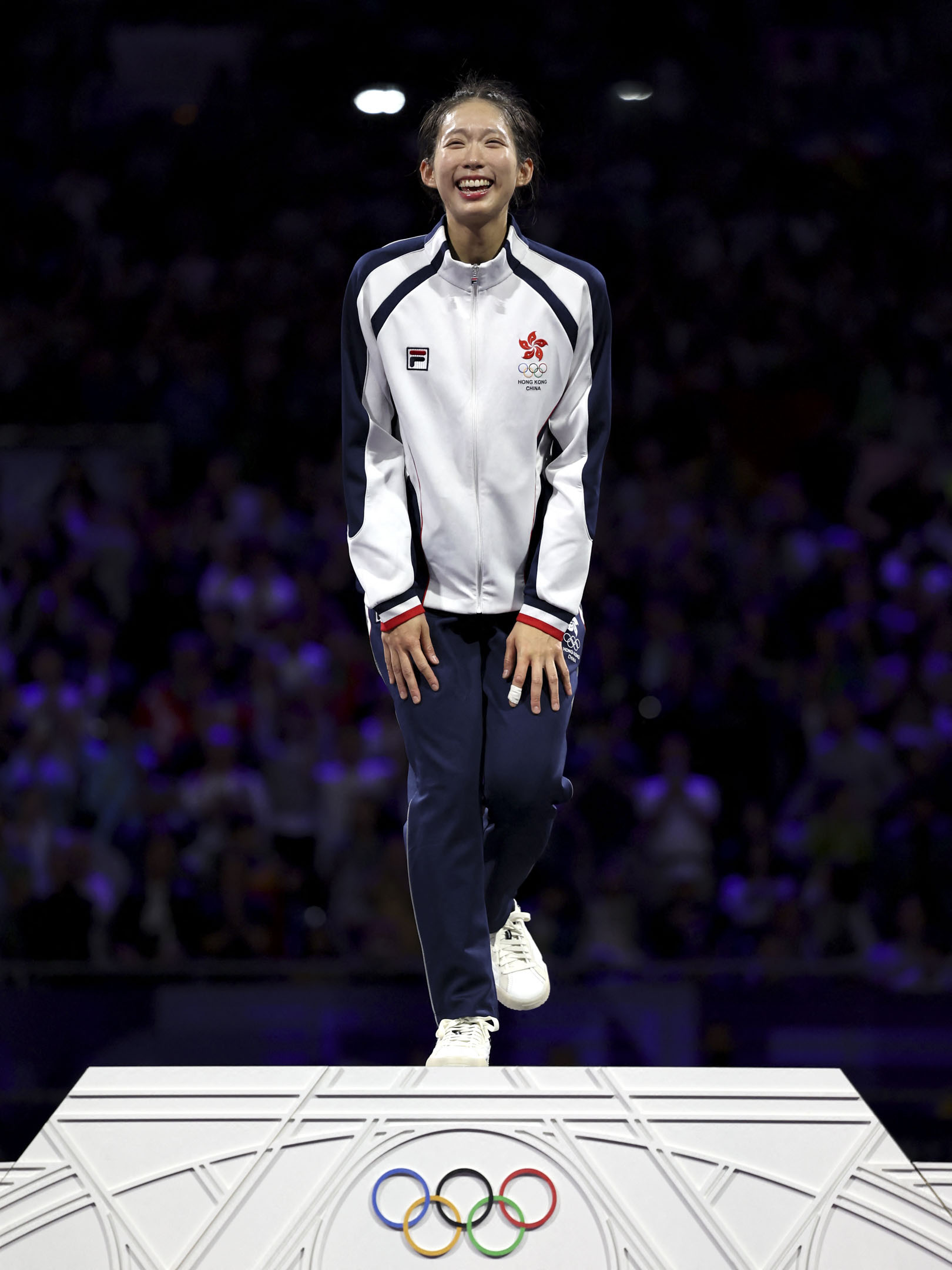 2024年7月27日，巴黎奧運，江旻憓奪得女子個人重劍金牌。攝：Maye-E Wong/AP/達志影像