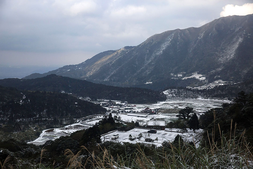 2016年1月25日，台湾阳明山被大雪覆盖。摄：Billy H.C. Kwok/GETTY