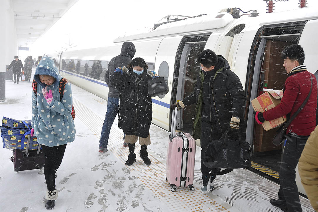 中國山東省落下大雪。攝：China Daily/REUTERS